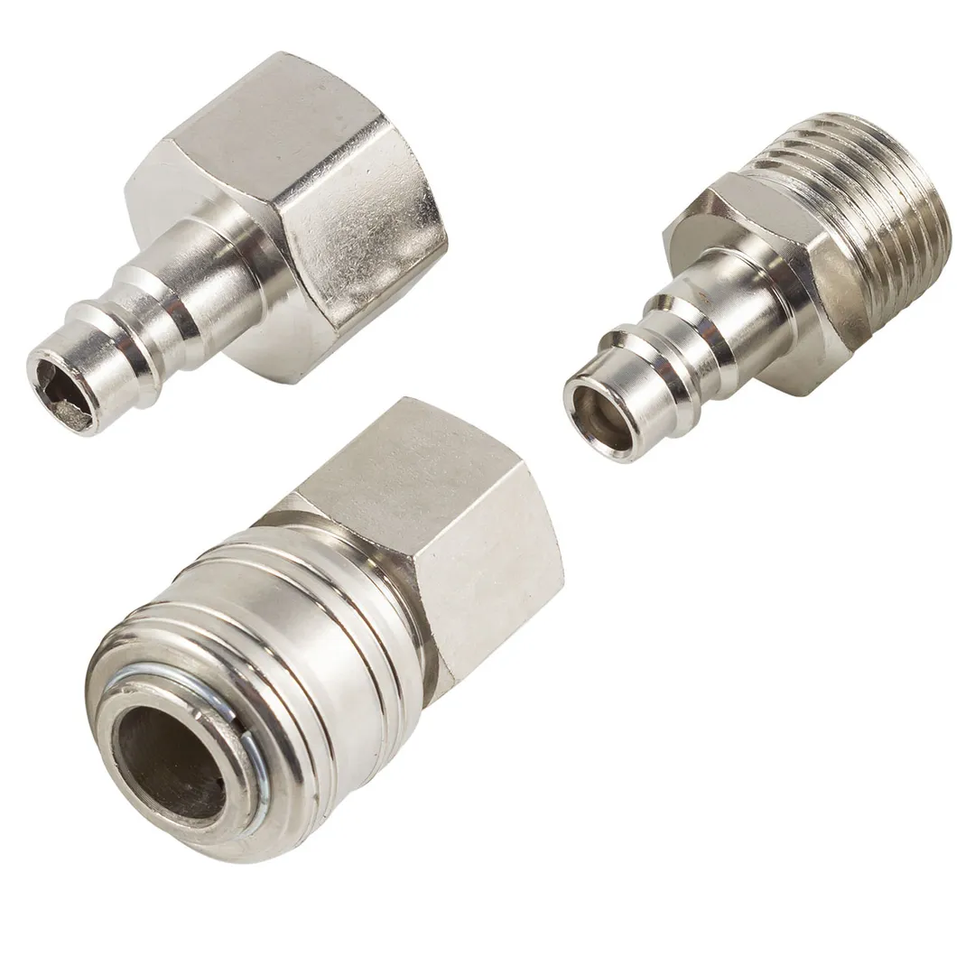 Набор быстроразъемных соединений, "папа"/"мама"-внутр./наруж. резьба 1/2", 3 пр. ForceKraft FK-SE12-3