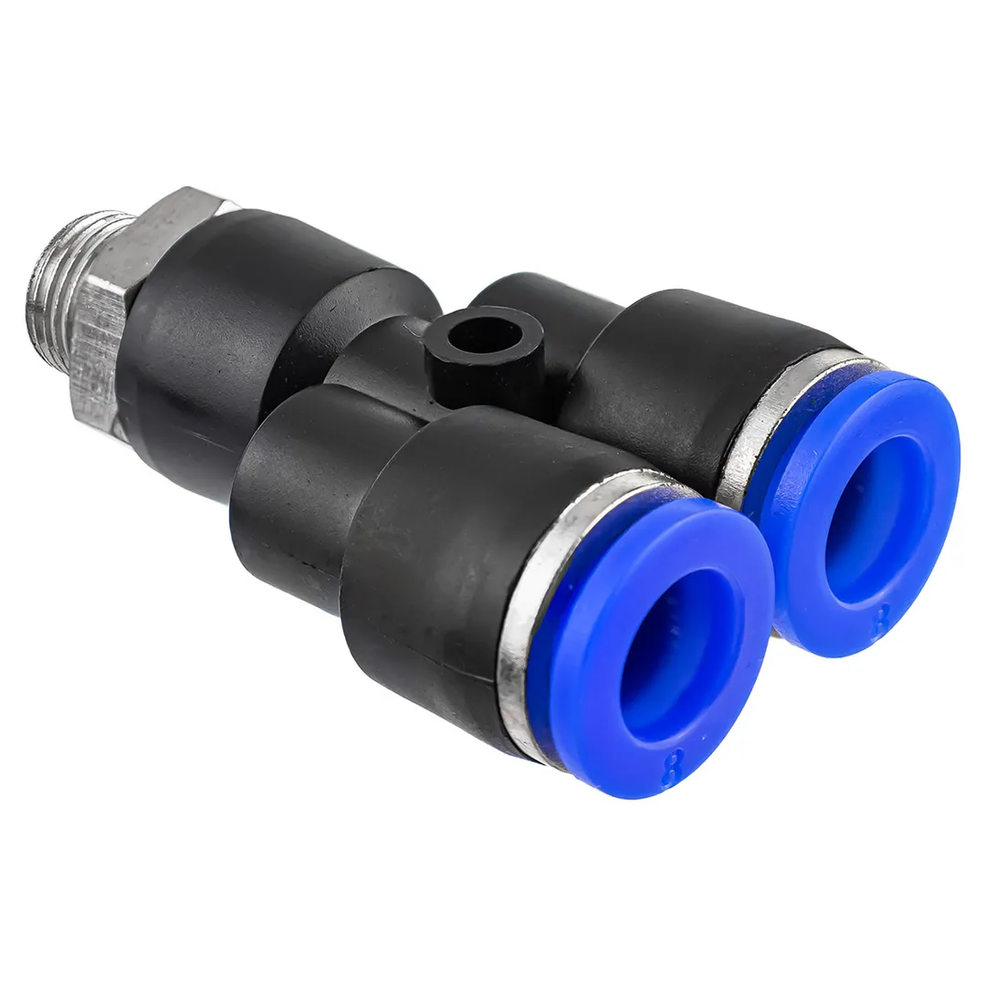 Фитинг Y-образный для пластиковых трубок 8 мм-наружная резьба 1/8'' RockForce RF-SPX08-01