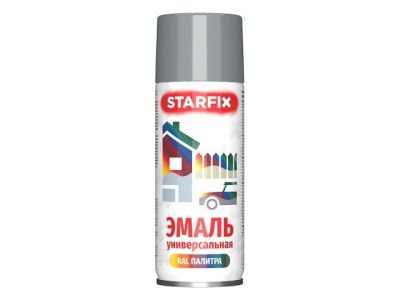Краска-эмаль аэроз. универсальная серый светлый Starfix 520мл (7046) (Телегрей 2, глянцевая) SM-101074-1