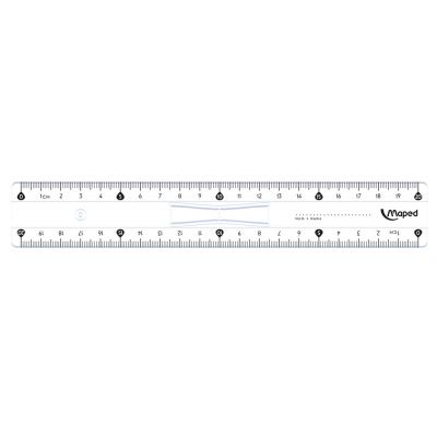 Линейка Maped "Кристалл", 20 см, с держателем, прозрачный