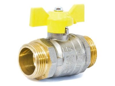 Кран шаровый 1/2" нар.-нар. бабочка, газовый PN 40 LD LD.47.354.15
