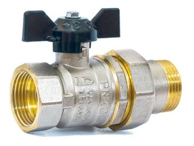 Кран шаровый 3/4" нар.-вн. бабочка (со сгоном) PN 40 LD LD.47.306.20