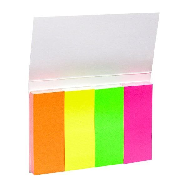 Закладки бумажные клейкие "Donau", 20x50 мм, 200 шт, ассорти