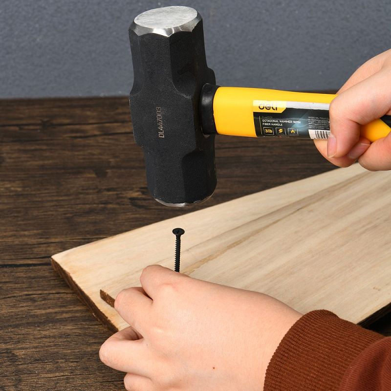 Кувалда Deli YS EDL447003, 1,5 кг, фибергласовая рукоятка, восьмигранный боек