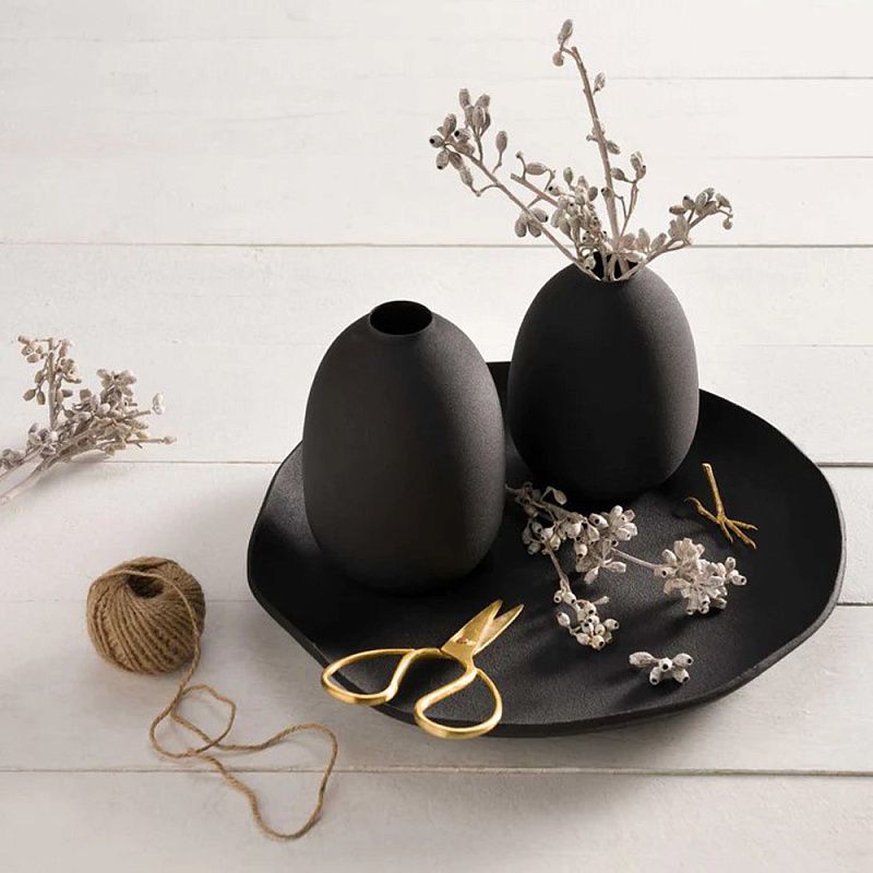 Ваза металлическая "Casolare", 19 см, черный