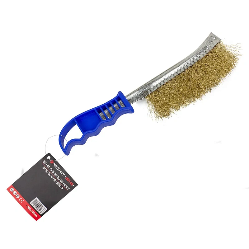 Щетка ручная по металлу с пластиковой ручкой, L общ-250 мм, L раб.-140 мм Forsage F-HB140