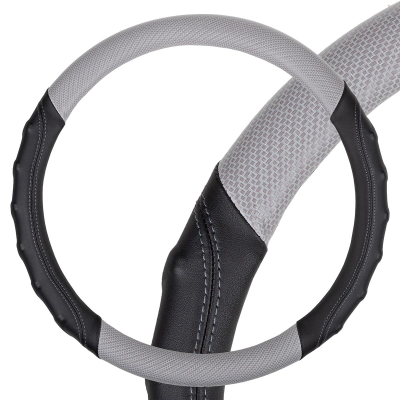 Оплетка экокожа M Carbon- Черно/Серая SKYWAY S01102428