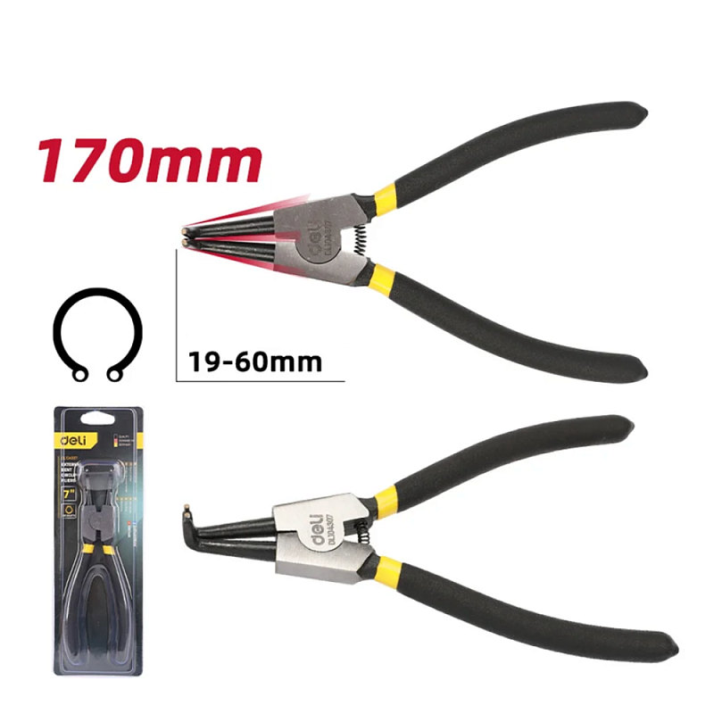 Съемник стопорных колец 90° 180 мм, разжим  Deli YS EDL104307