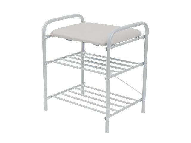 Банкетка для обуви, 500х330х440 мм, серый матовый, NIKA Б1-1/МС