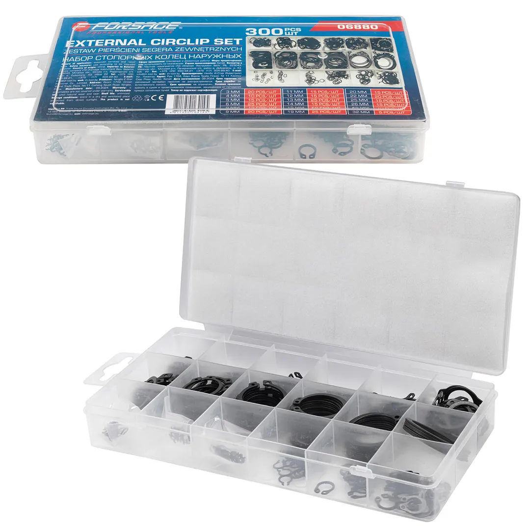 Набор стопорных колец наружных 300 шт Forsage F-06880