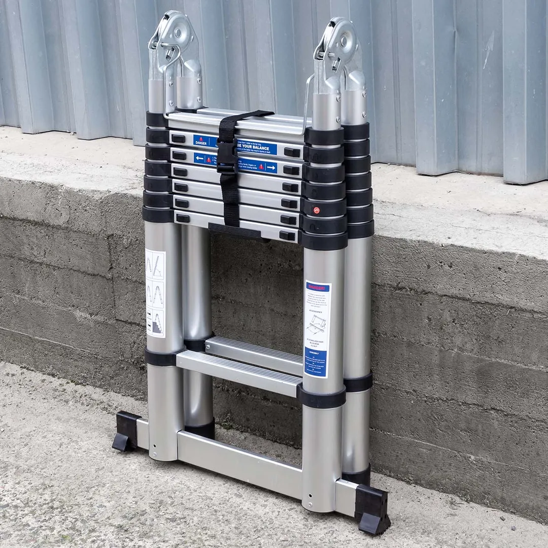 Лестница-стремянка телескопическая алюм. бытовая 2.5+2.5 м 8+8 ступ. Scheppach Sch-UP250-M