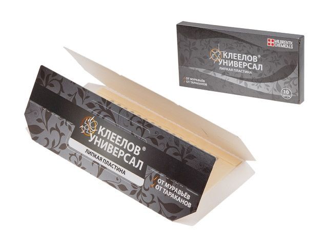 Липкая пластина от тараканов и муравьев "Клеелов", 10 шт., VALBRENTA CHEMICALS 1200771358723