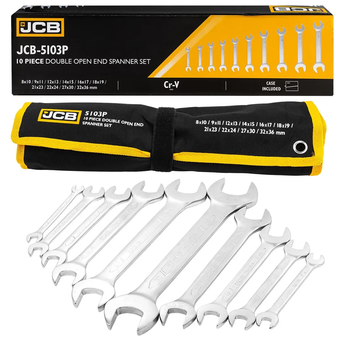 Набор ключей рожковых 10 пр. 8х10-32х34 мм JCB JCB-5103P