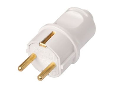 Вилка (с/з, 16А, 250В) белая, Bylectrica В16-379