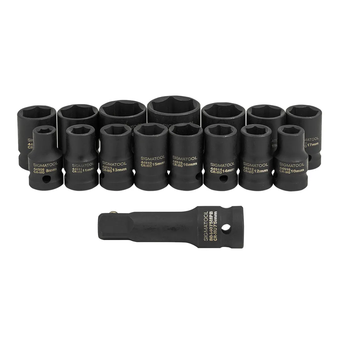 Набор головок ударных 8-27 мм 1/2'' 6-гр 16 пр SIGMATOOL Sigmatool-4179-5MPB