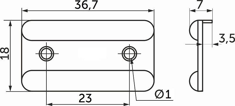 Подпятник пластик. белый, 1 упак 1 тыс.шт., RU 122001