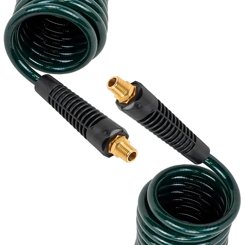 Шланг витой полиуретановый 6.5х10 мм, 5 м, с резьбовыми наконечниками 1/4'', 15бар, раб. t -20 до +60°С RockForce RF-AHC-48A