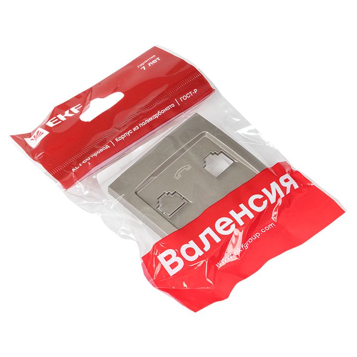 Валенсия лицевая панель розетки Phone 1-местная кашемир EKF PROxima EST01-L-034-40