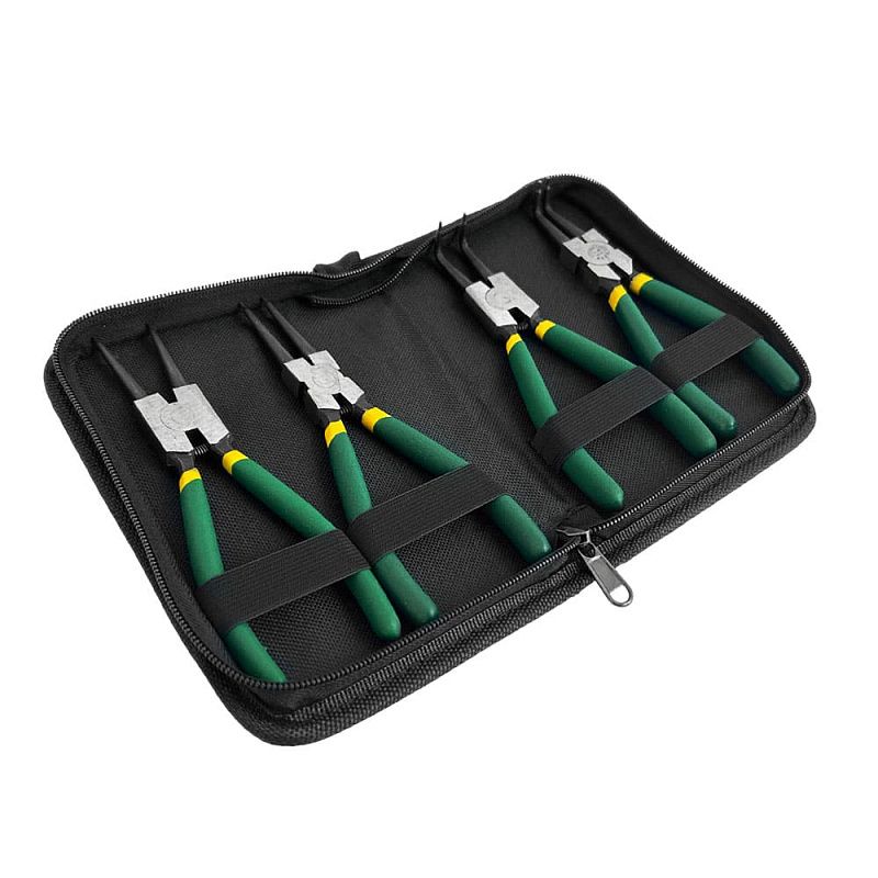 Набор съемников стопорных колец сжим/разжим, прямой/угловой 200 мм 4 пр Horex GTY1246