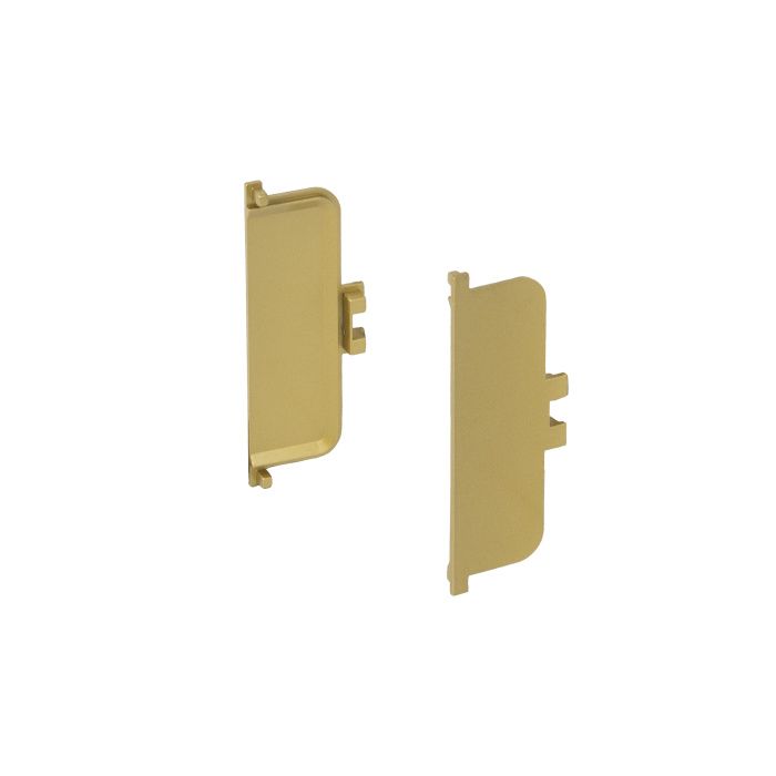 Комплект заглушек металлич. внутр. к профилю Gola, C-образных, левая+правая, матовое золото AKS 118191