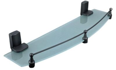 Полка в ванную комнату, сталь/стекло, черный Ledeme L30307B