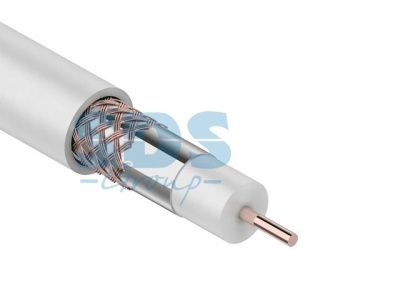 Кабель RG-6U+Cu, 75 Ом, Cu/Al/Cu 48 %, бухта 100 м, белый, для подключения систем телевидения PROCONNECT 01-2206