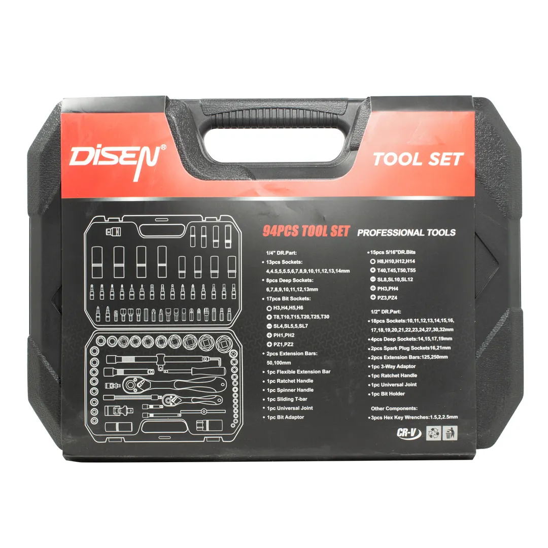Набор инструментов 94 пр. 1/4''&1/2'' 6-гр. DISEN DS-4941-5