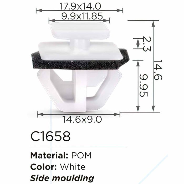 Клипса для крепления внутренней обшивки а/м универсальная пластиковая 100 шт Forsage F-C1658(universal)