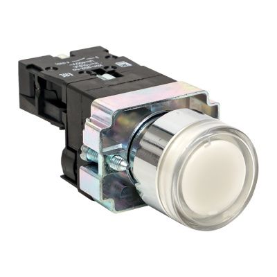 Кнопка BA21 с подсветкой 24В белая NO EKF PROxima xb2-bw21-24