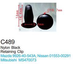 Клипса для крепления внутренней обшивки а/м Мазда пластиковая, 100 шт Forsage C0489(Mazda)