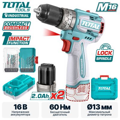 Дрель-шуруповерт ударная TOTAL TOSLI241199