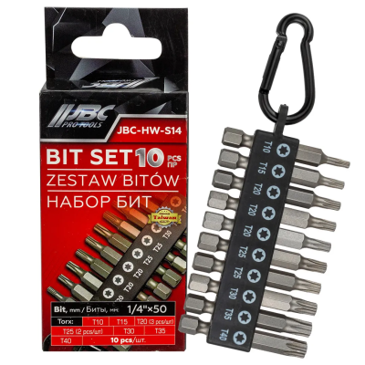 Набор бит TORX 1/4''х50 мм 10 пр JBC JBC-HW-S14