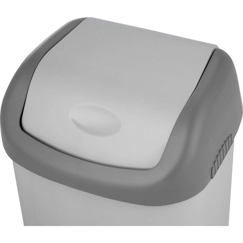 Урна для мусора 14л, пластик, с крышкой, серый