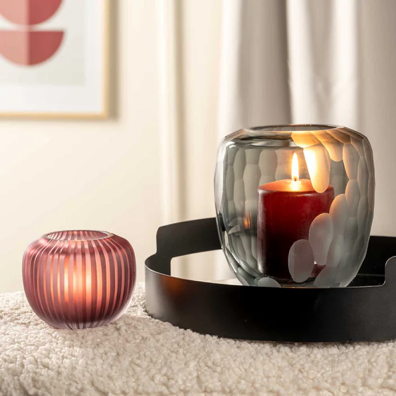 Ваза "BELLAGIO", стекло, 9 см,  розовый