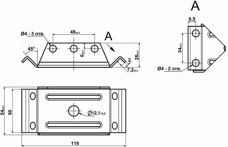 Стяжка для столов ВN белый цинк AKS 127062