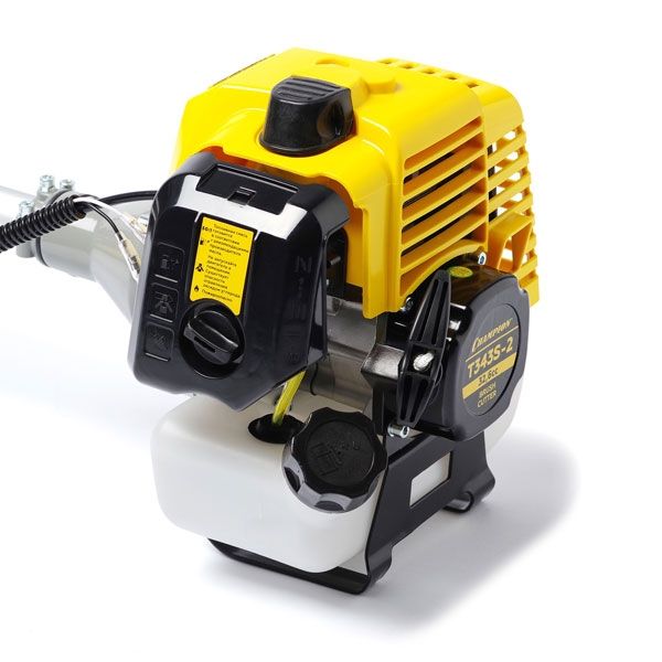 Триммер бензиновый, неразъемн.прям., 0,9 кВт, 32,6см³, НТ21+3/255/25,4 U-ручка легкий старт CHAMPION T343S-2