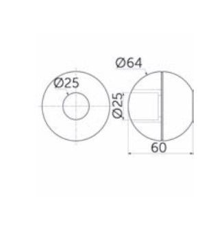 Заглушка трубы d25 (509) шар, хром AKS 22690