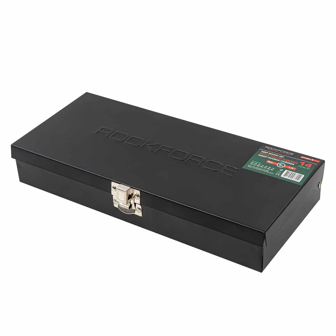 Набор головок глубоких 14 пр. 1/2'' 6-гр. 10-32 мм RockForce RF-4143-5 Black