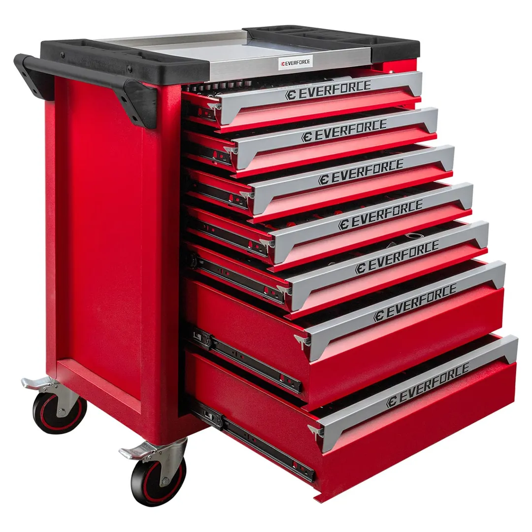 Набор инструментов 258 пр 1/4''&3/3''&1/2'' 6-гр в тележке EVERFORCE EF-55308