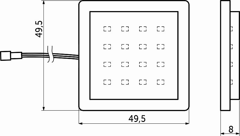 Светильник светодиодный Sania, накладной, 2W, 12V, теплый белый, 3000K, без крышки, AKS 95636