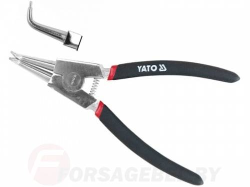 Съемник стопорных колец загнутый, разжим 200 мм CrV Yato YT-2145