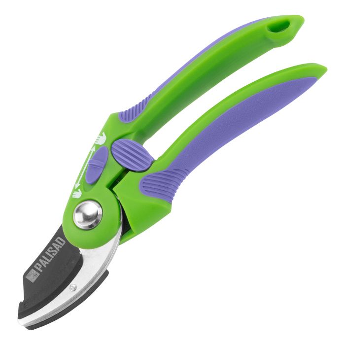 Секатор с наковальней, 215 мм, регулировка захвата, двухкомпонентные рукоятки Palisad 60486