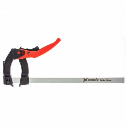 Струбцина реечная быстрозажимная, пластиковый корпус рычажно-храповой механизм, штанга 5x20 мм Matrix