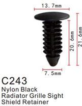 Клипса для крепления внутренней обшивки а/м Крайслер пластиковая, 100 шт Forsage C0243(Chrysler)