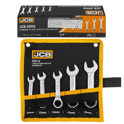 Набор комбинированных трещоточных ключей 10-19 мм 5 пр JCB JCB-50516