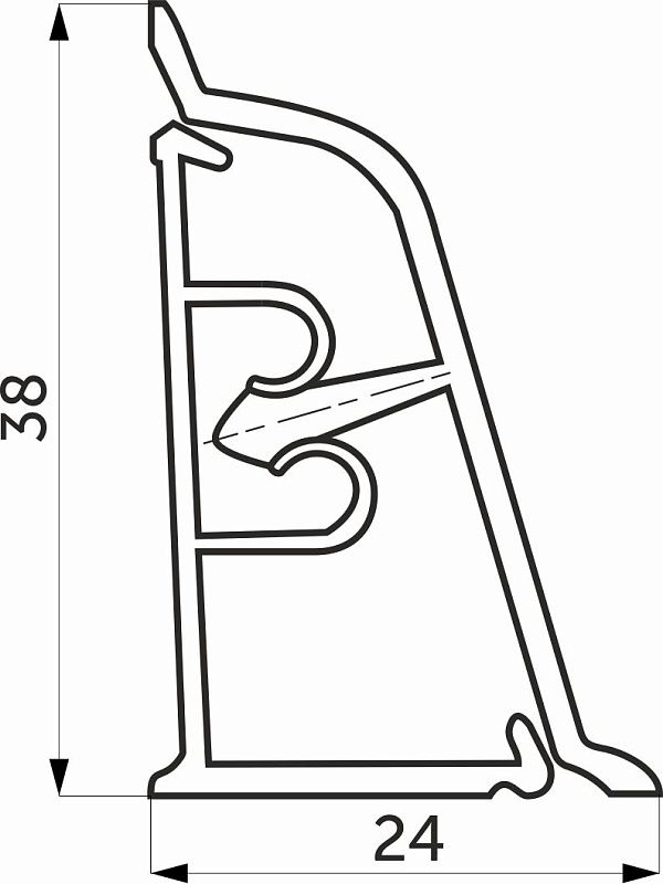 Плинтус ПВХ к столешнику LB38 белый мрамор (015) (1шт=3м.п.) RU 94075
