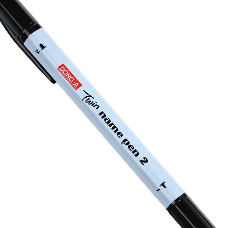 Маркер перманентный "Twin Name Pen", двусторонний, черный