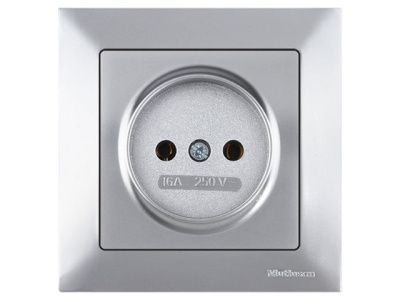 Розетка 1-ая, скрытая б/з, серебро DARIA Mutlusan 2120 601 0282