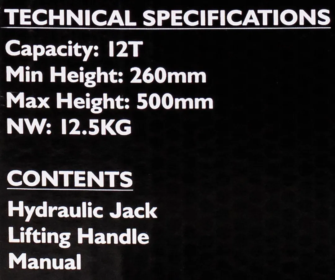 Домкрат бутылочный пневмогидравлический 12 т, 260-500 мм JCB JCB-TQ12002 (TQ12007)