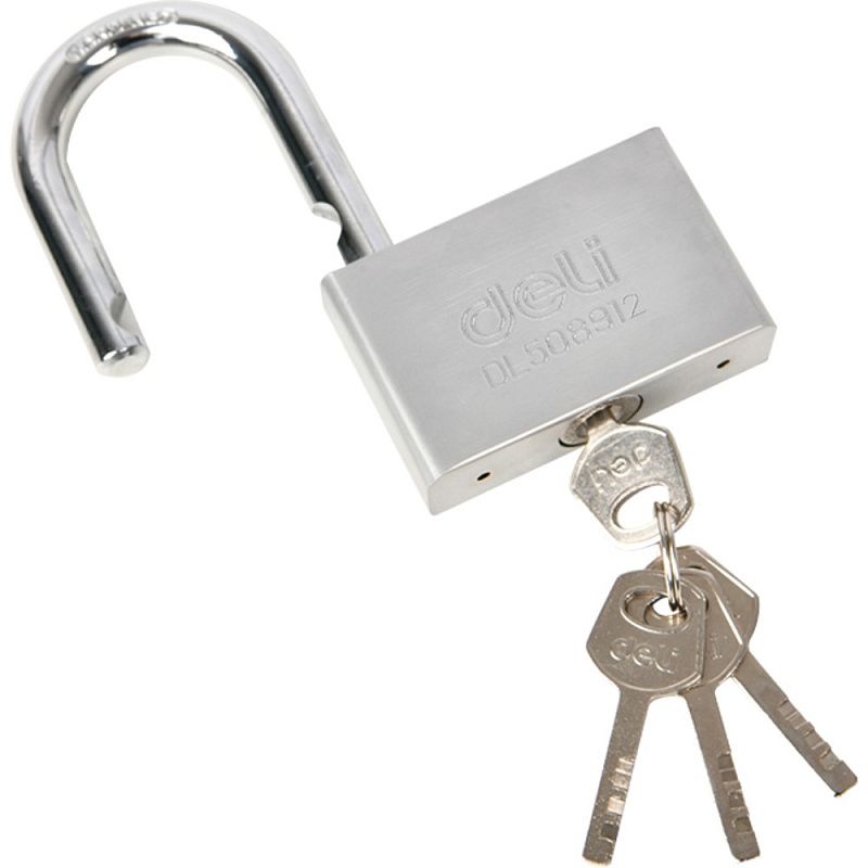Замок навесной Deli YS EDL508912, 70 мм, автомат, 4 ключа